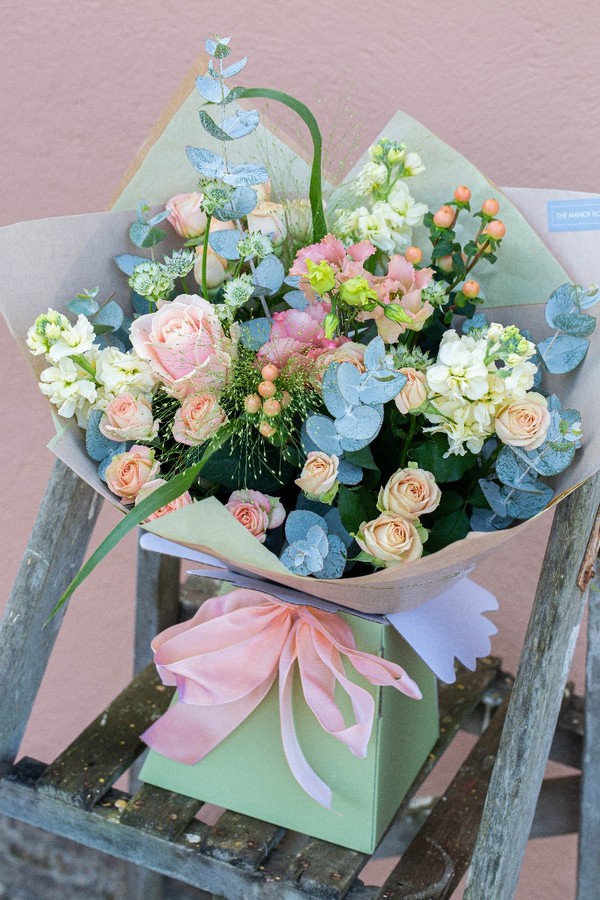 Peaches and Cream Hand tied